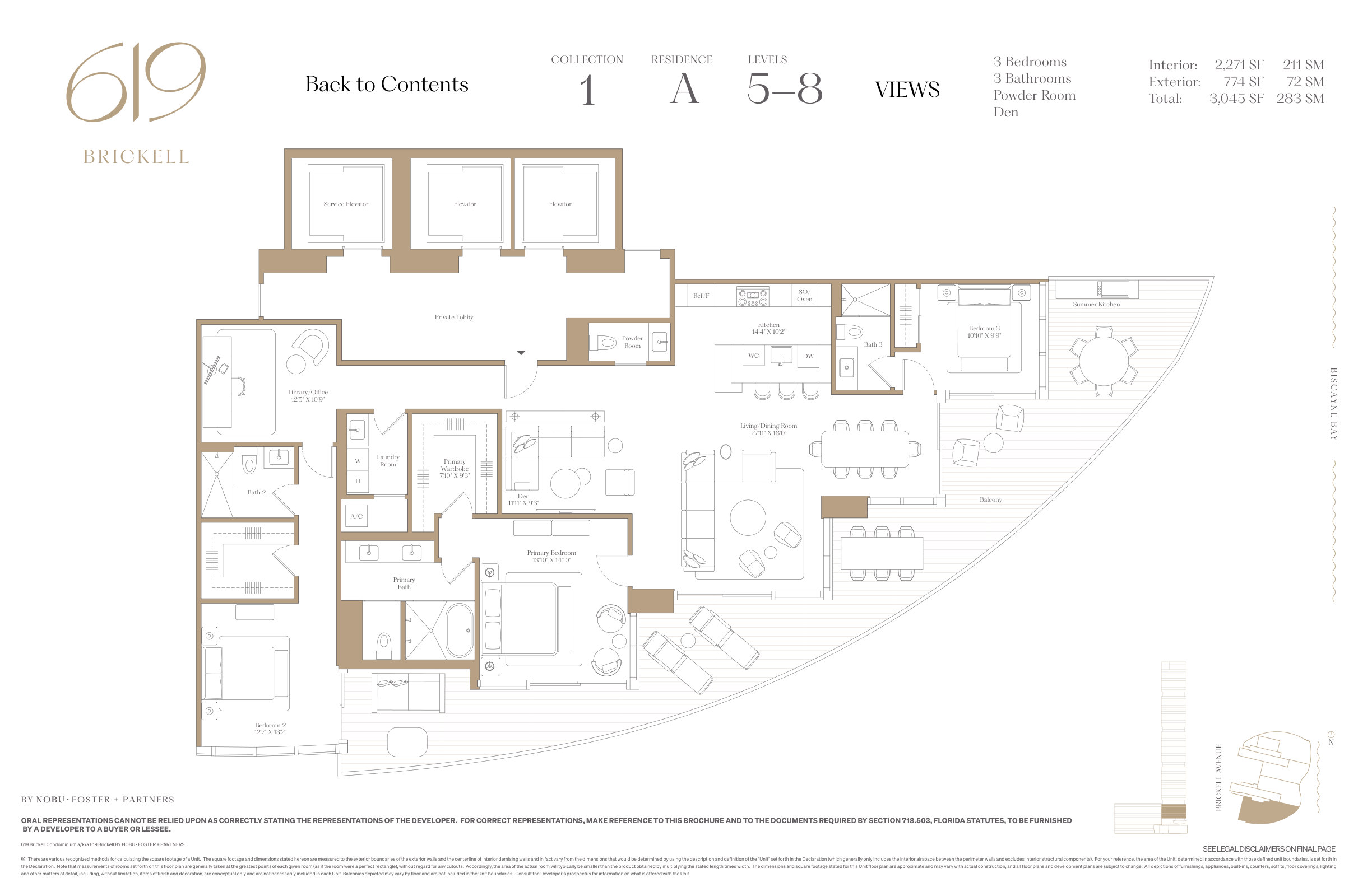 619 Brickell — 4 Bedroom Residence