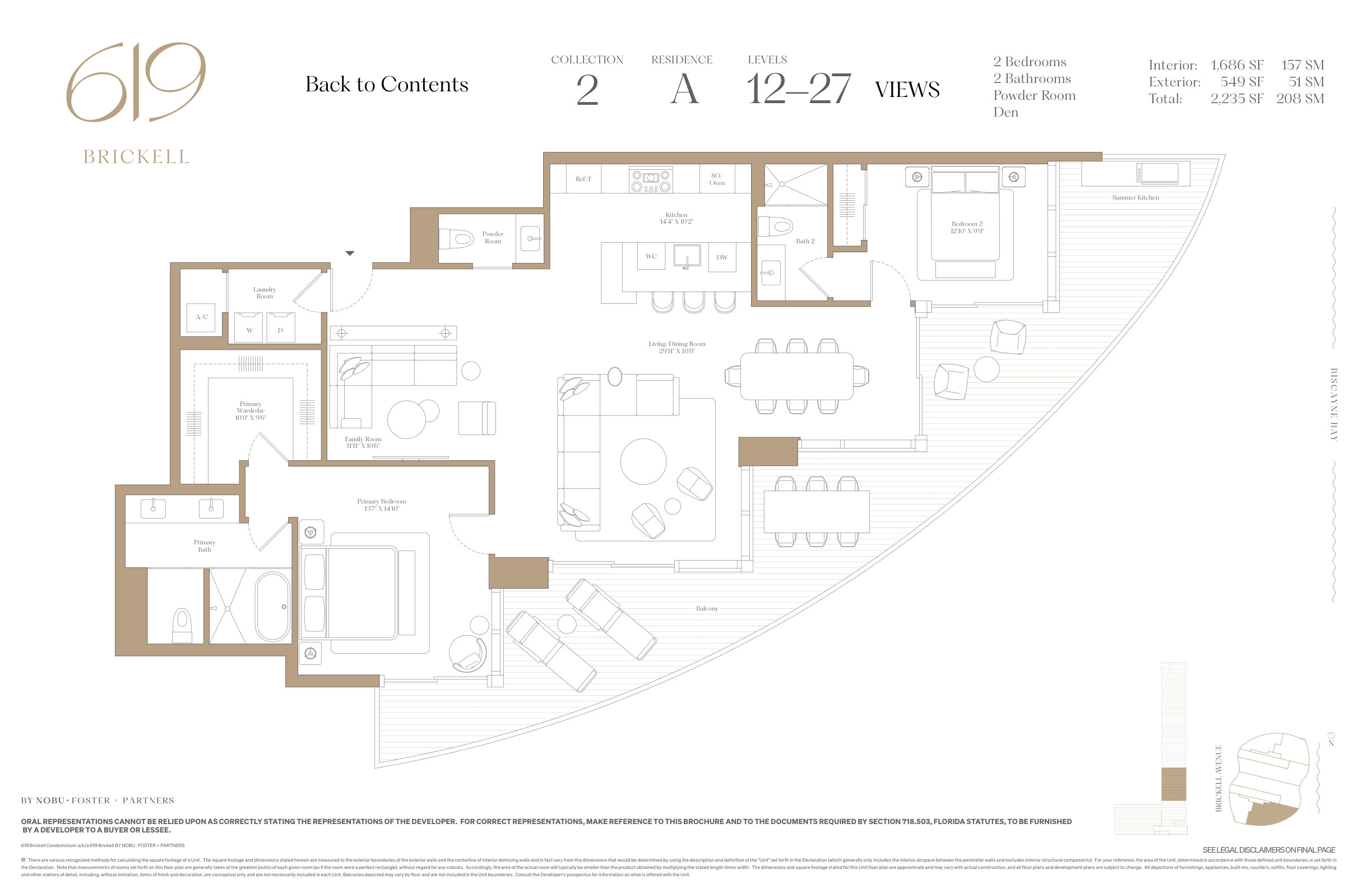 619 Brickell — 3 Bedroom Residence