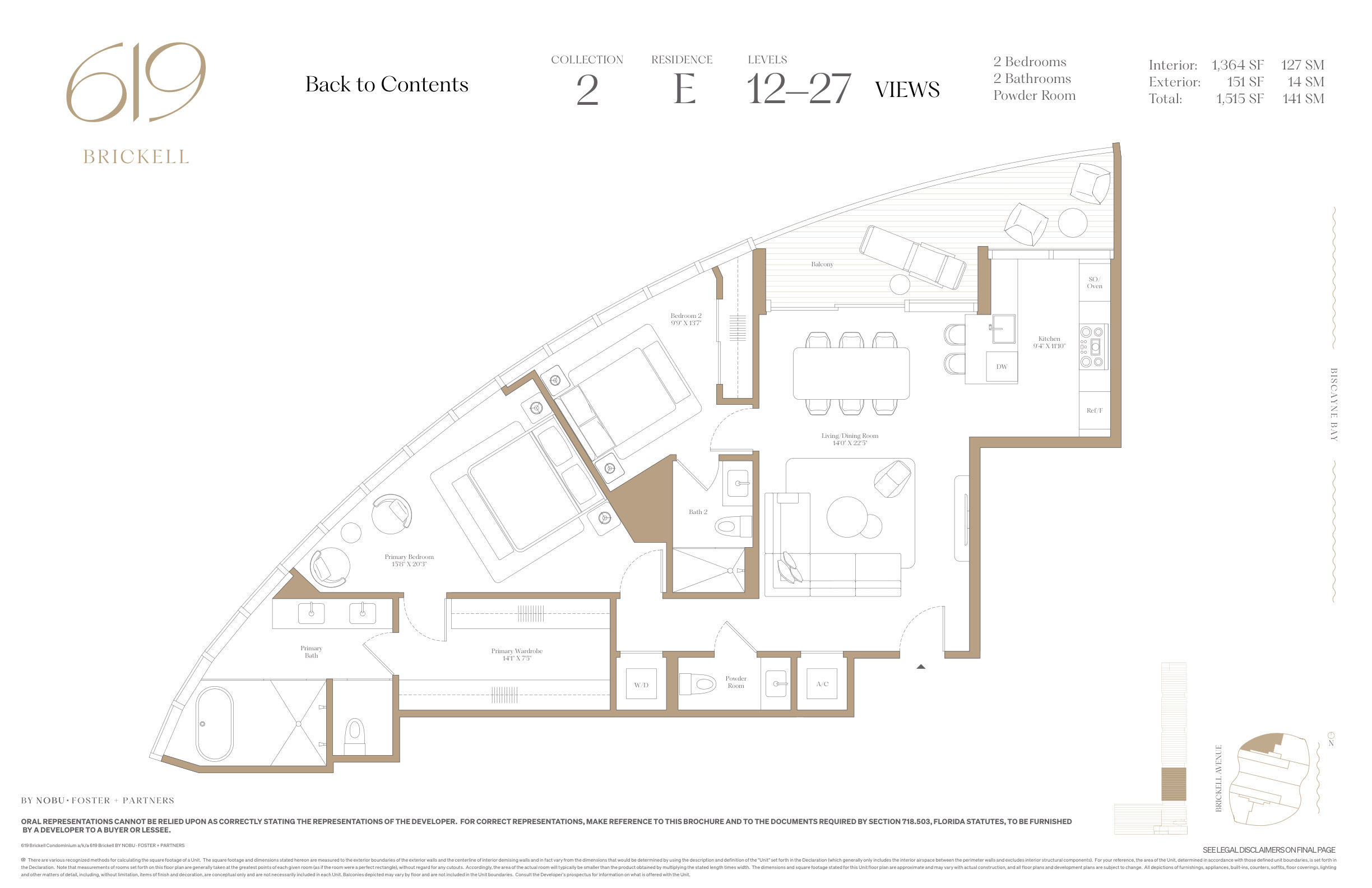 619 Brickell — 3 Bedroom Residence