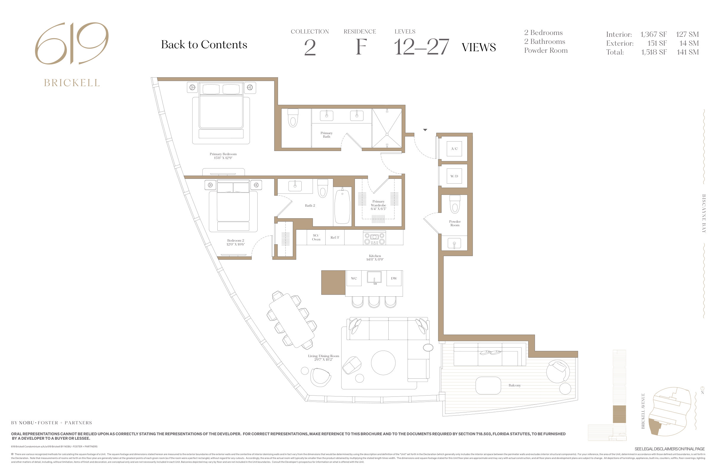 619 Brickell — 3 Bedroom Residence