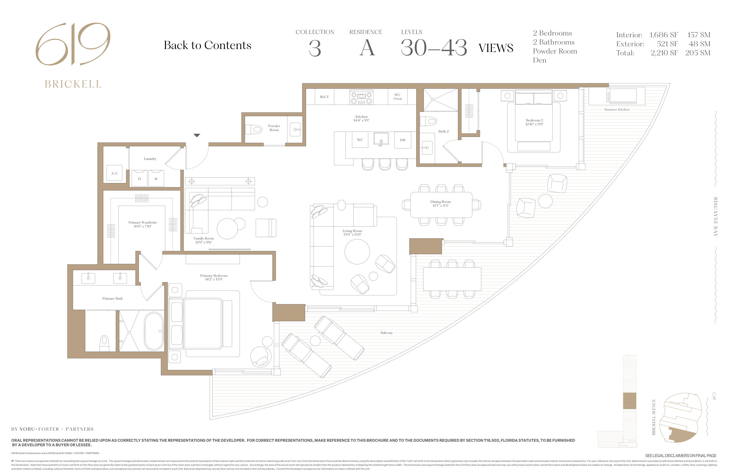 619 Brickell — 3 Bedroom Residence