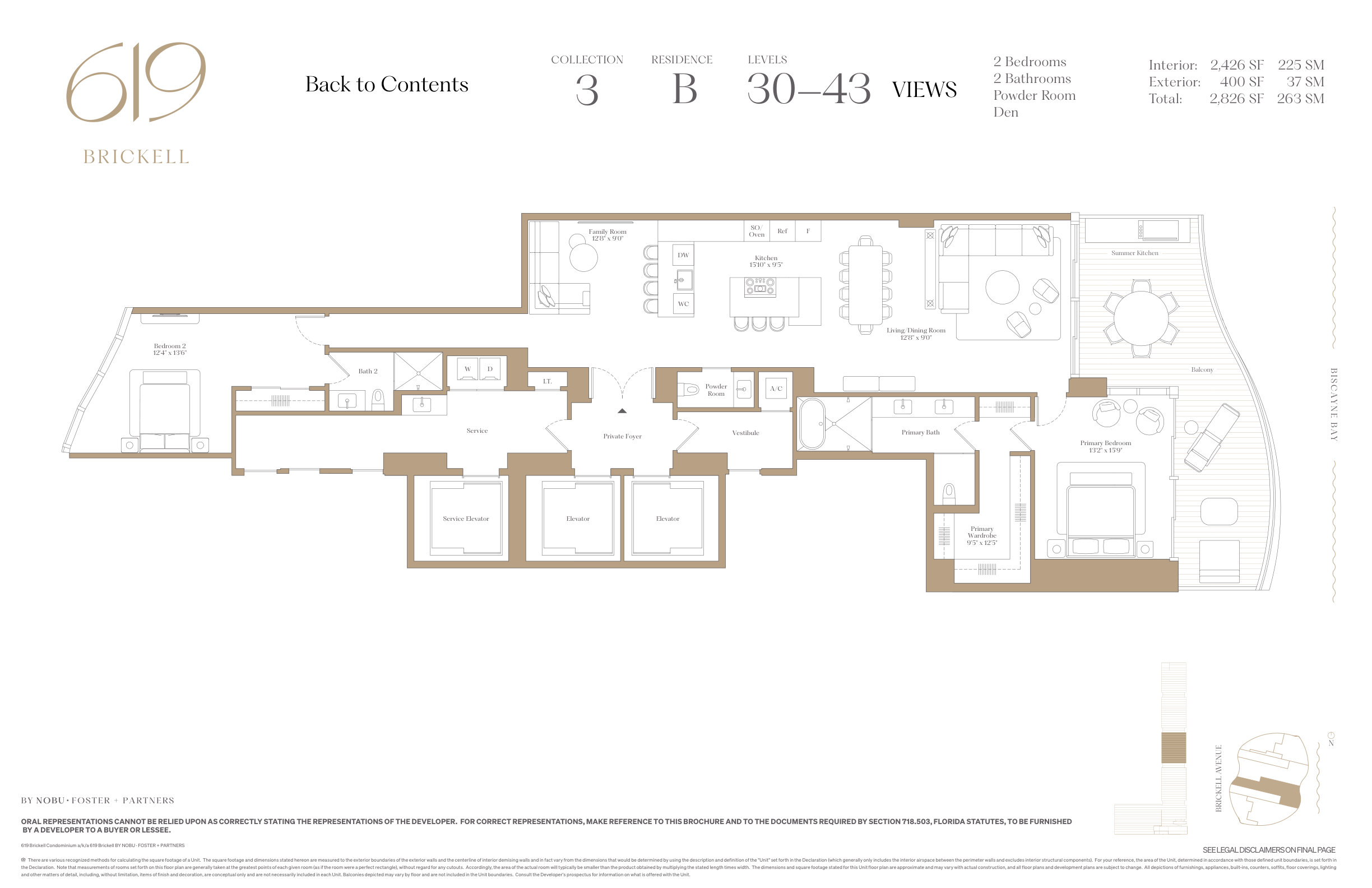 619 Brickell — 3 Bedroom Residence