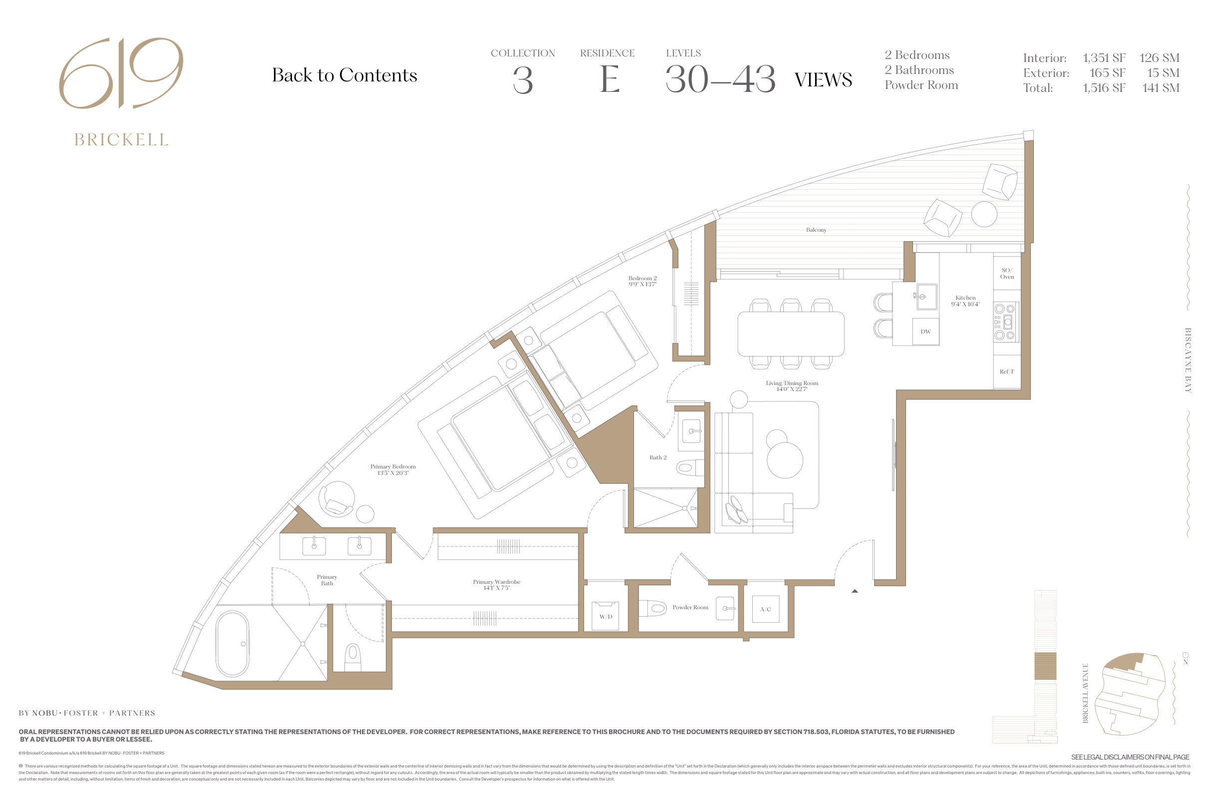 619 Brickell — 3 Bedroom Residence