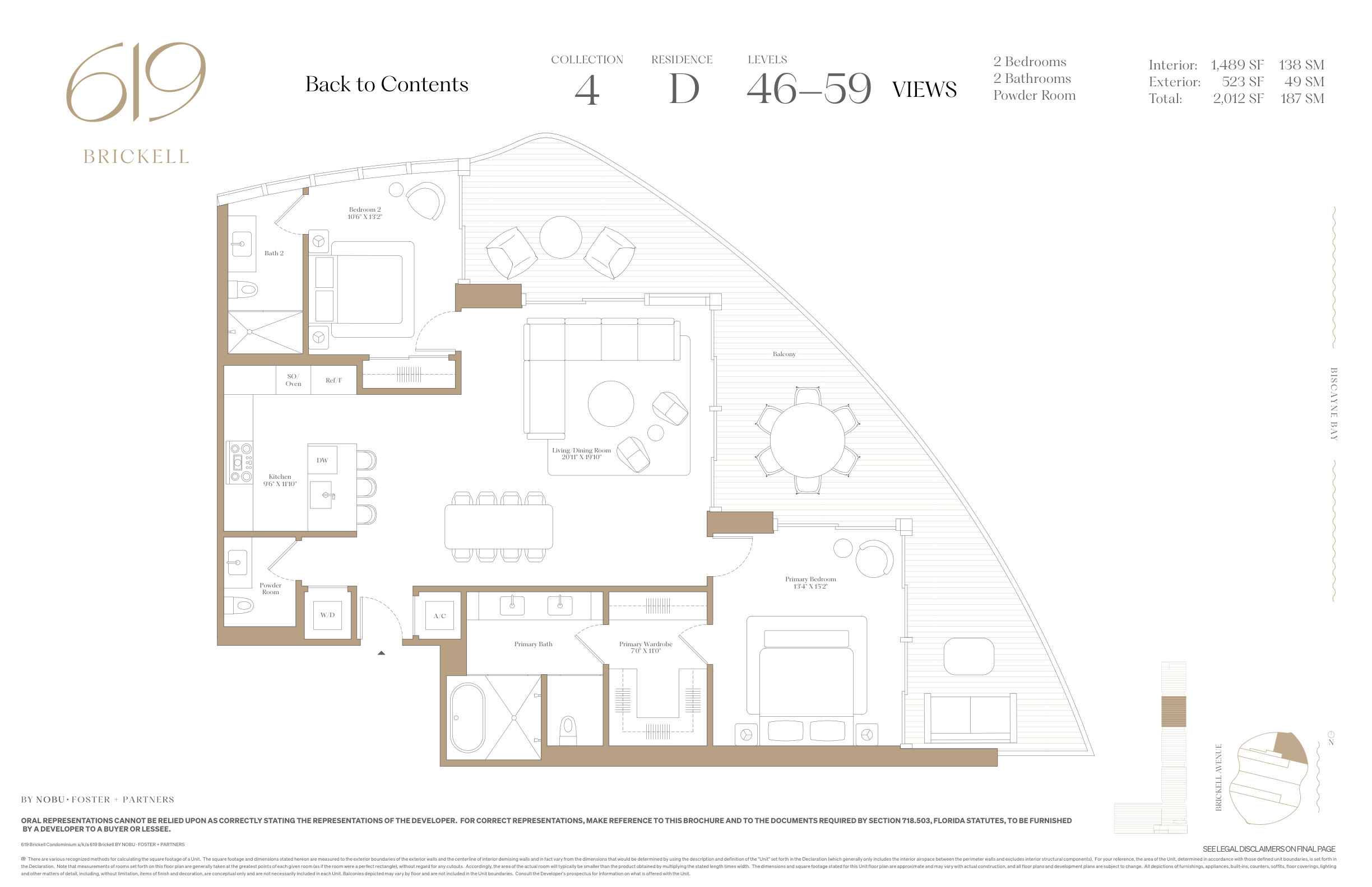 619 Brickell — 3 Bedroom Residence