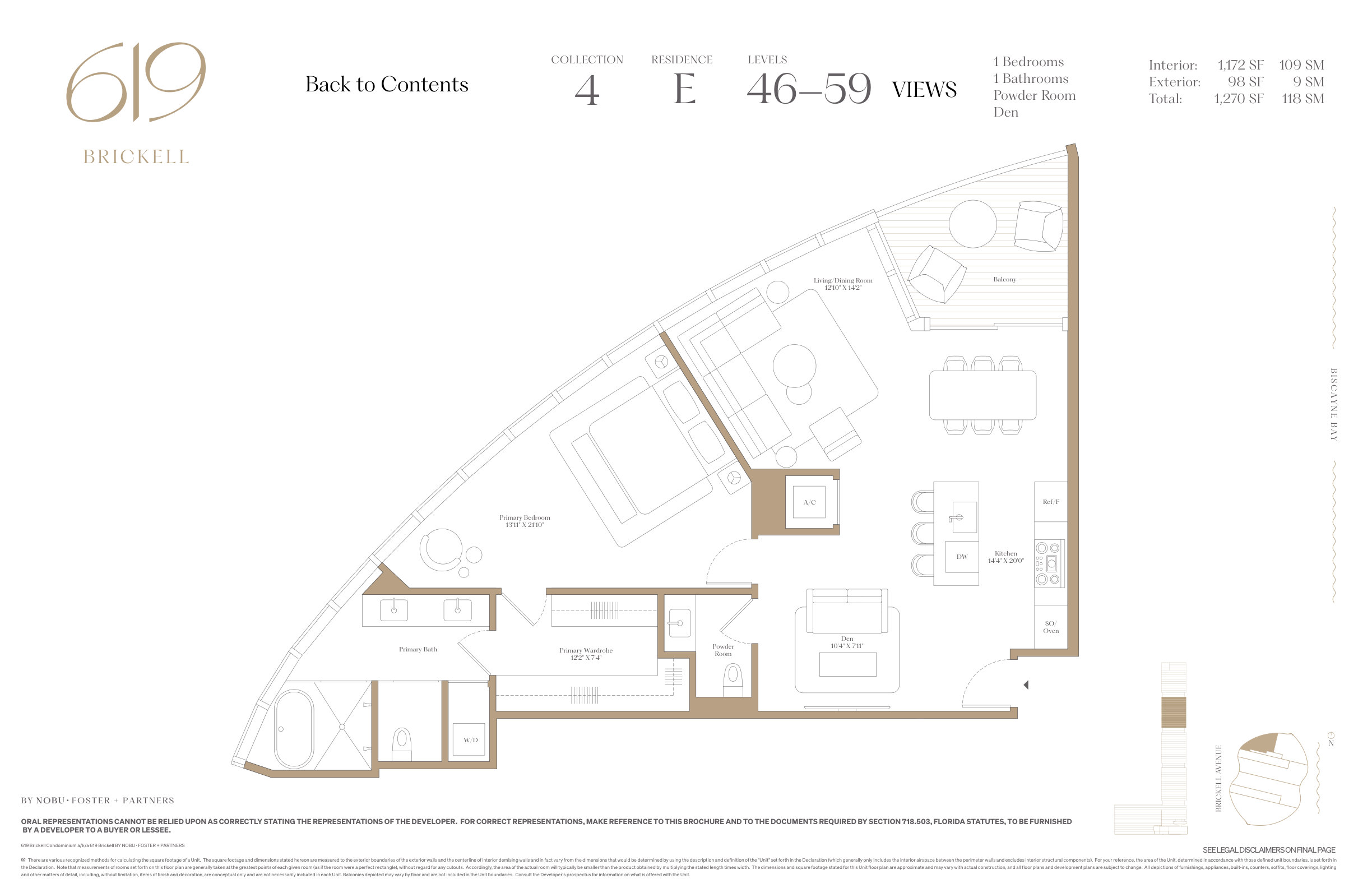 619 Brickell — 2 Bedroom Residence