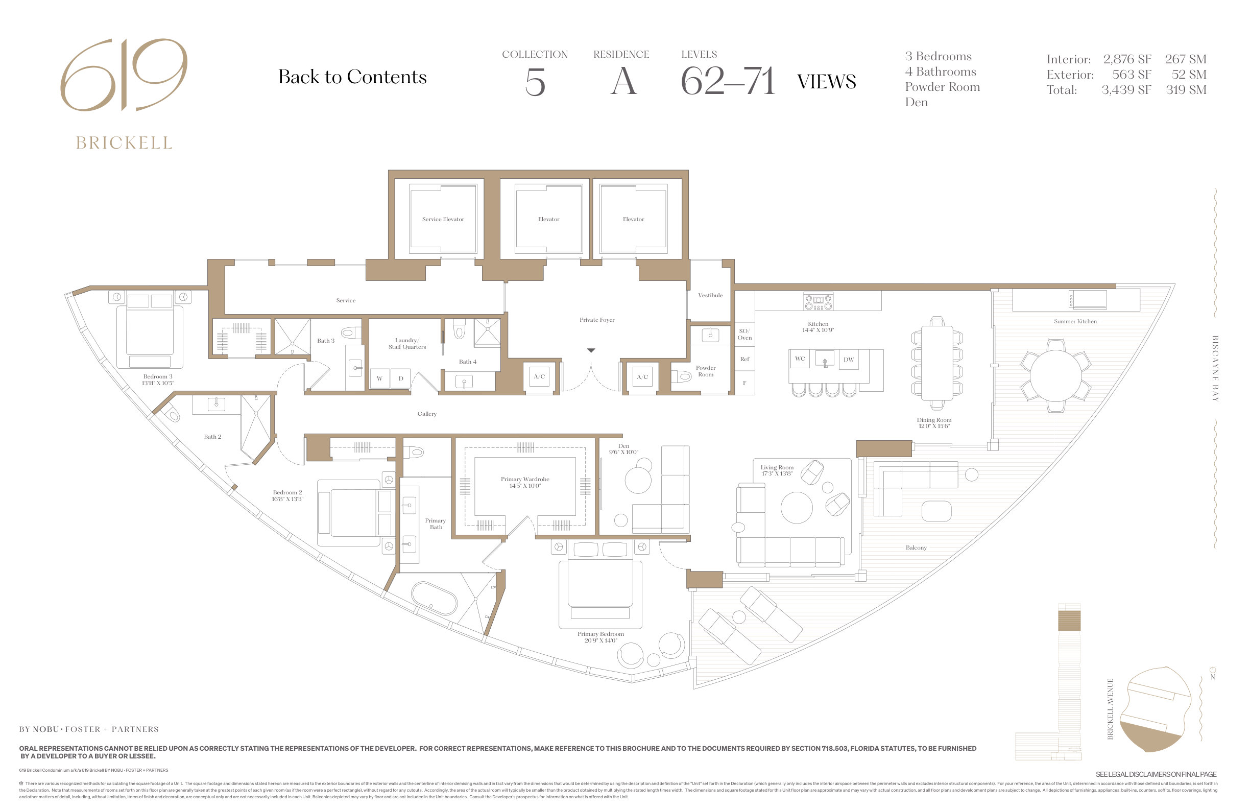 619 Brickell — 3 Bedroom Residence