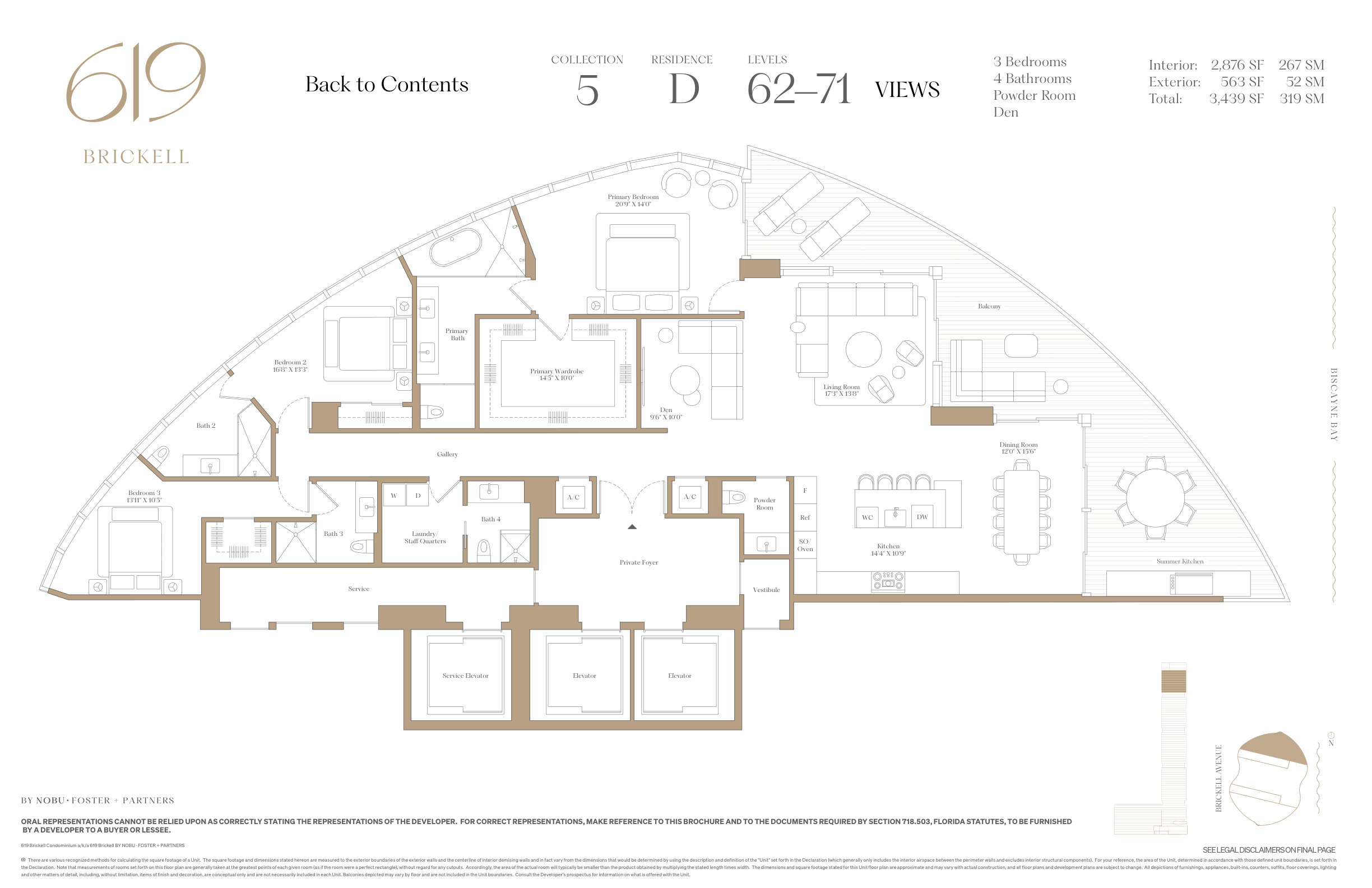 619 Brickell — 3 Bedroom Residence