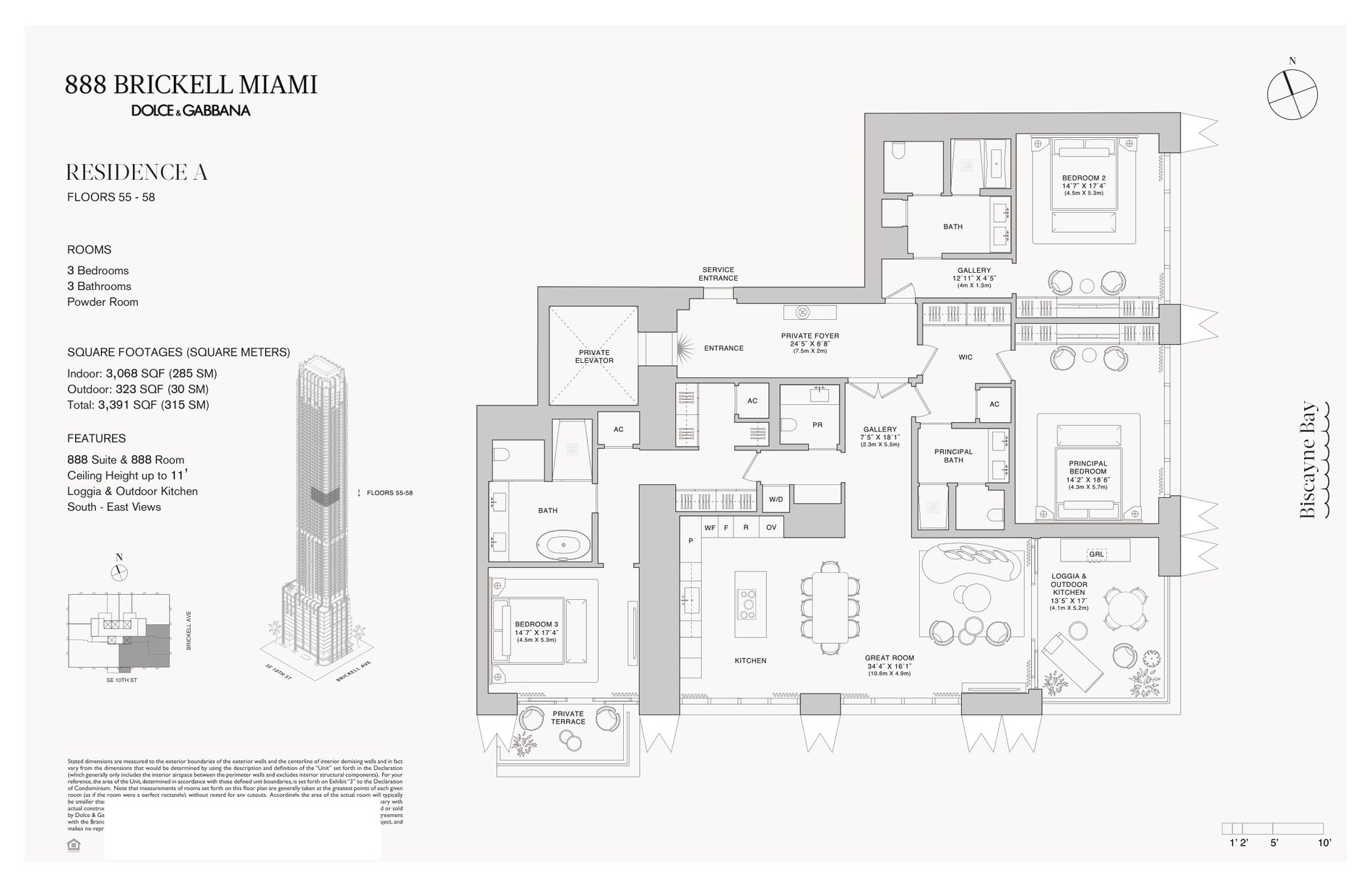888 Brickell Residence A floor plan example