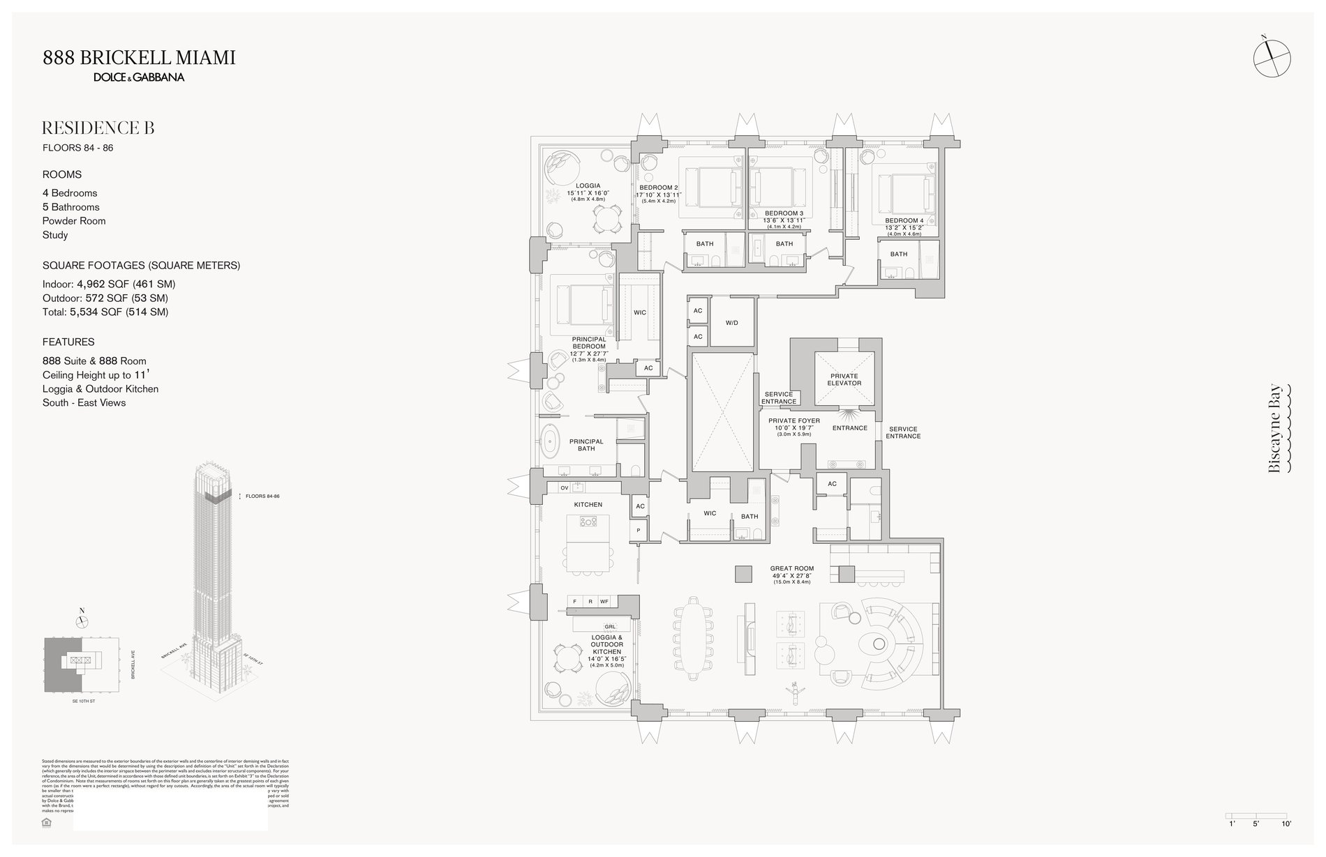 888 Brickell Residence B floor plan example