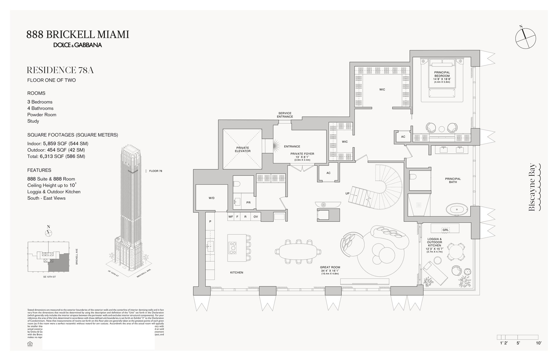 888 Brickell Residence A floor plan example