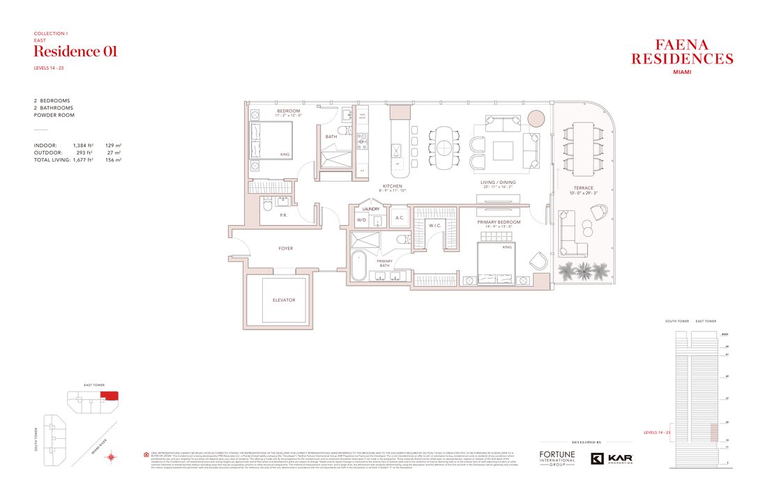 Collection I &middot; Residence 01 floor plan — Faena Residences Miami