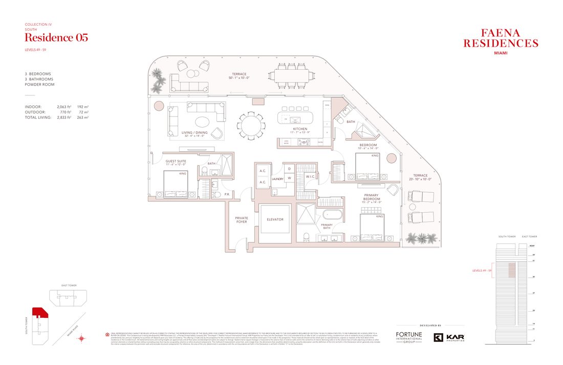 Collection IV &middot; Residence 05 floor plan — Faena Residences Miami