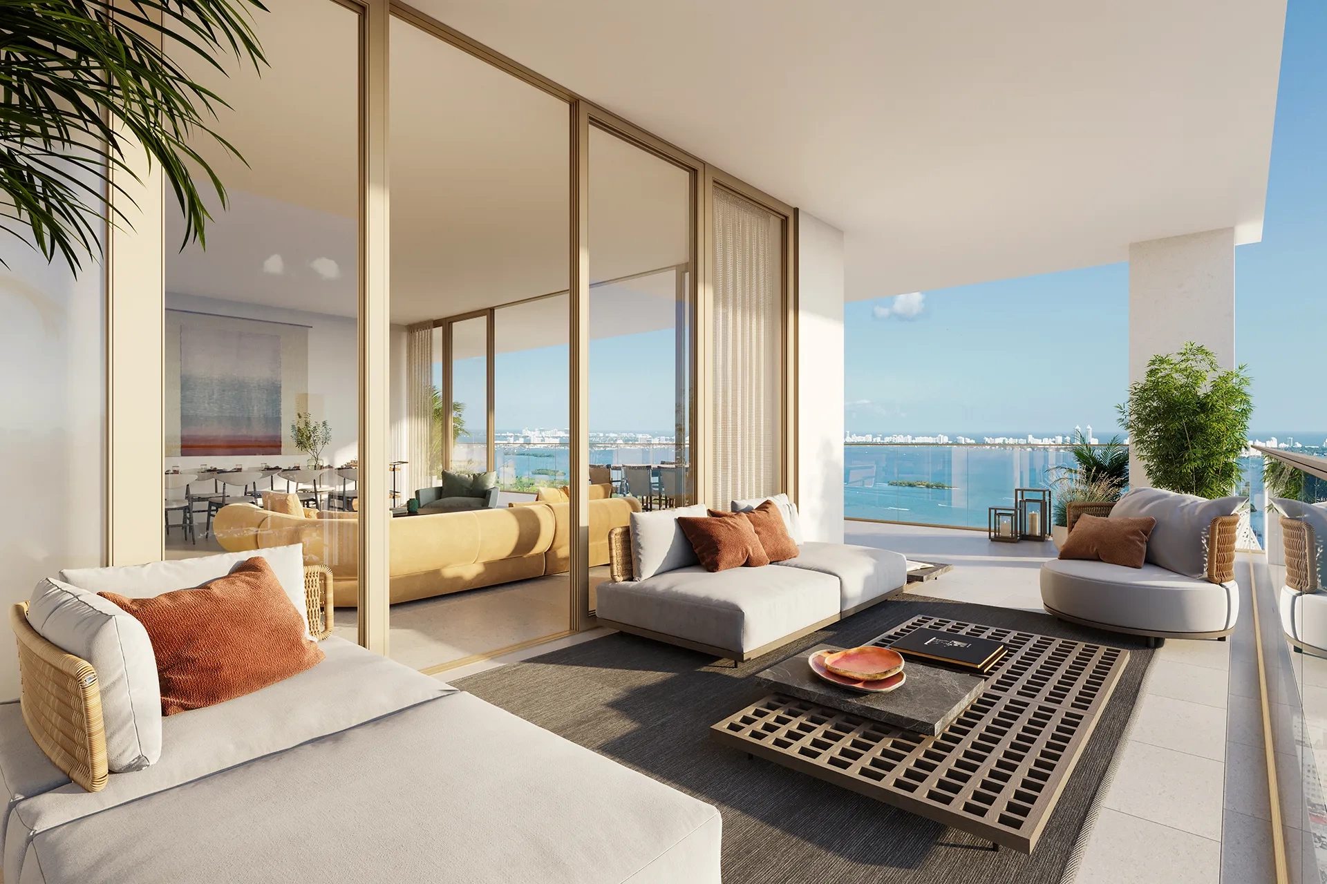 <h3>Turn a Corner&nbsp;</h3>
<p>Select units have 180&deg; immersive views of the glittering bay and the Miami skyline.&nbsp;</p>