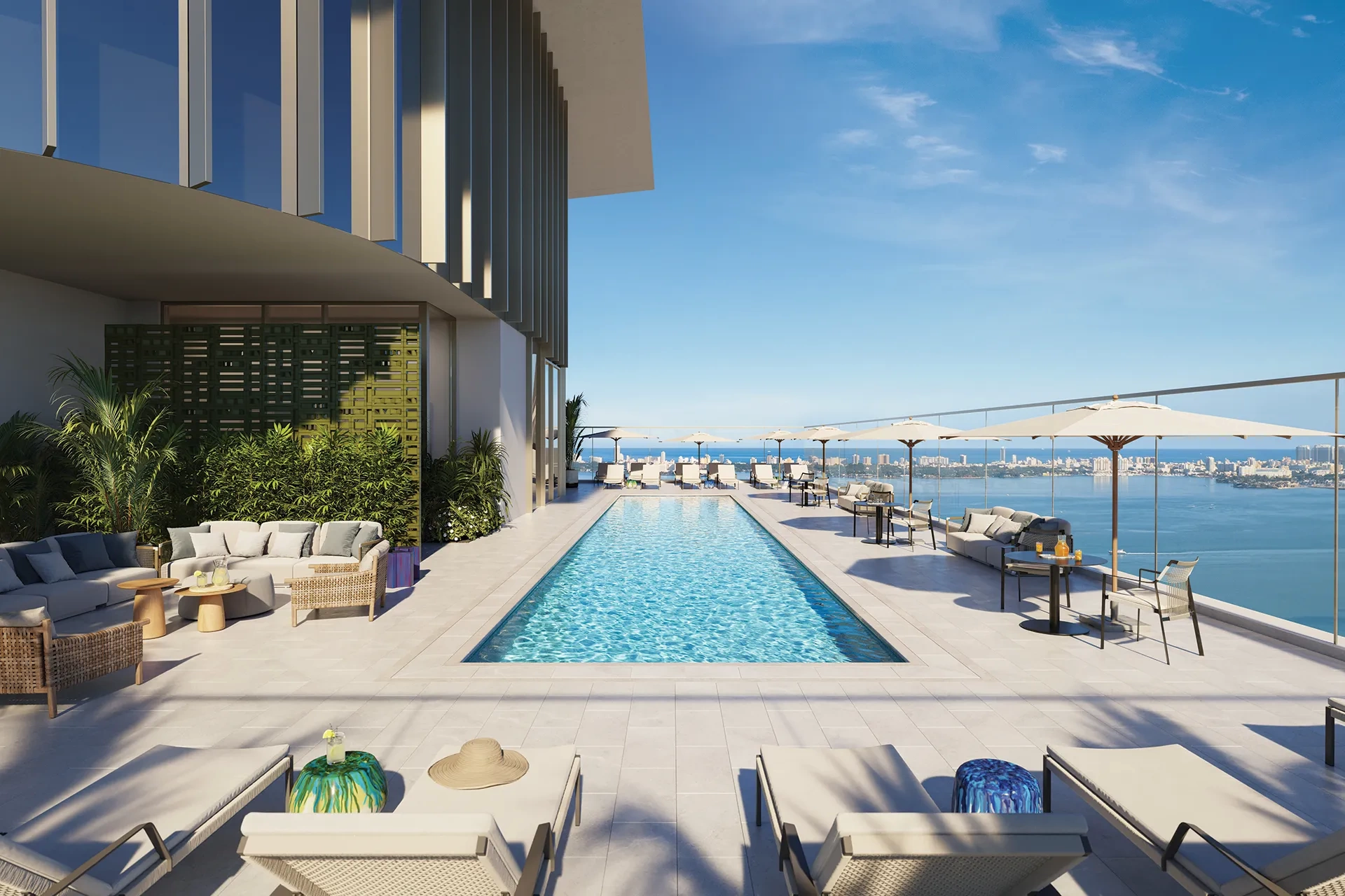 <h3>A Pool with a View</h3>

<p>On the 49th floor, residents can indulge in a pool offering breathtaking panoramic views.</p>