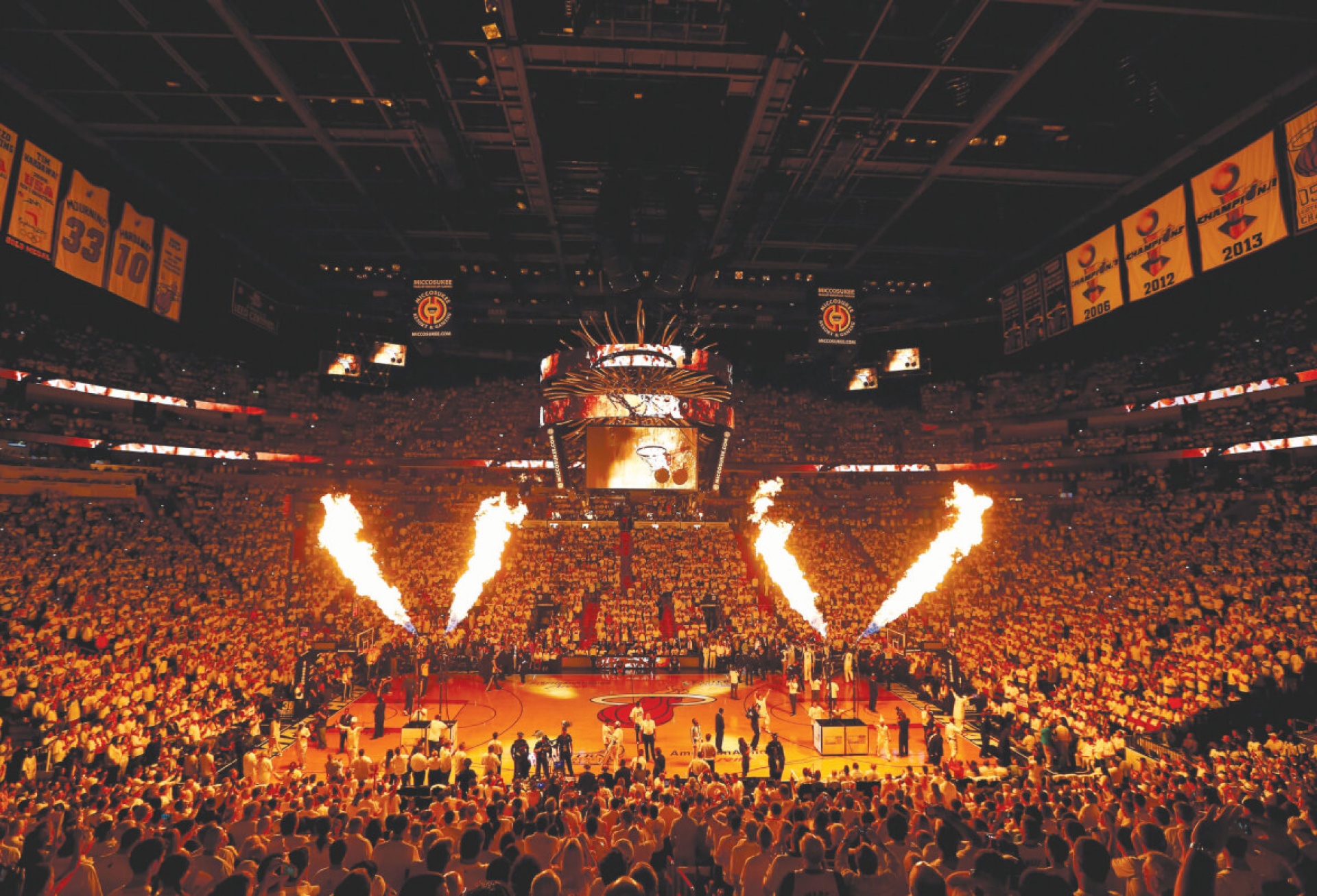 Interior view of Miami heat basketball pre-game