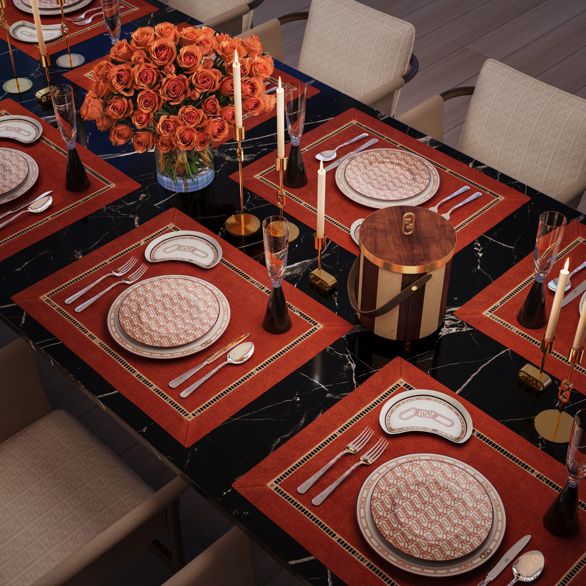 Table set in Sky Villa residence in JEM building in Miami