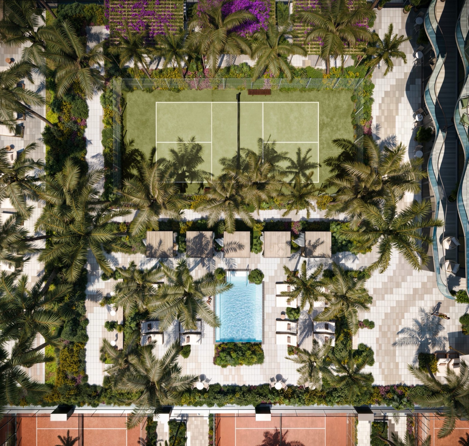 Aerial of the amenity deck