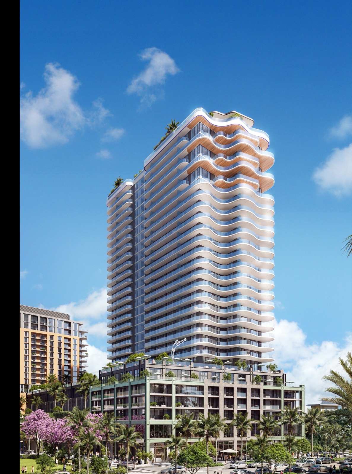 Midtown Park by Proper — the park and towers in bloom
