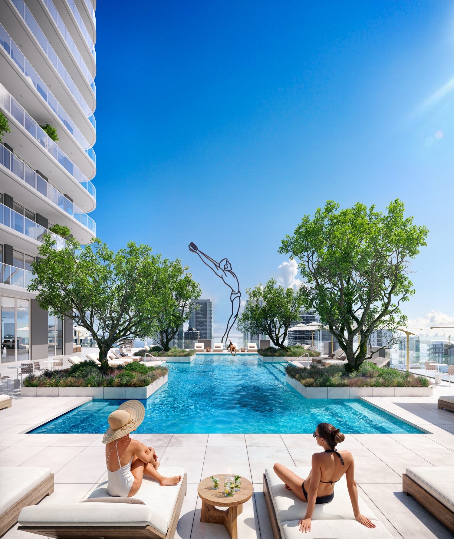 Resort pool deck on the seventh floor