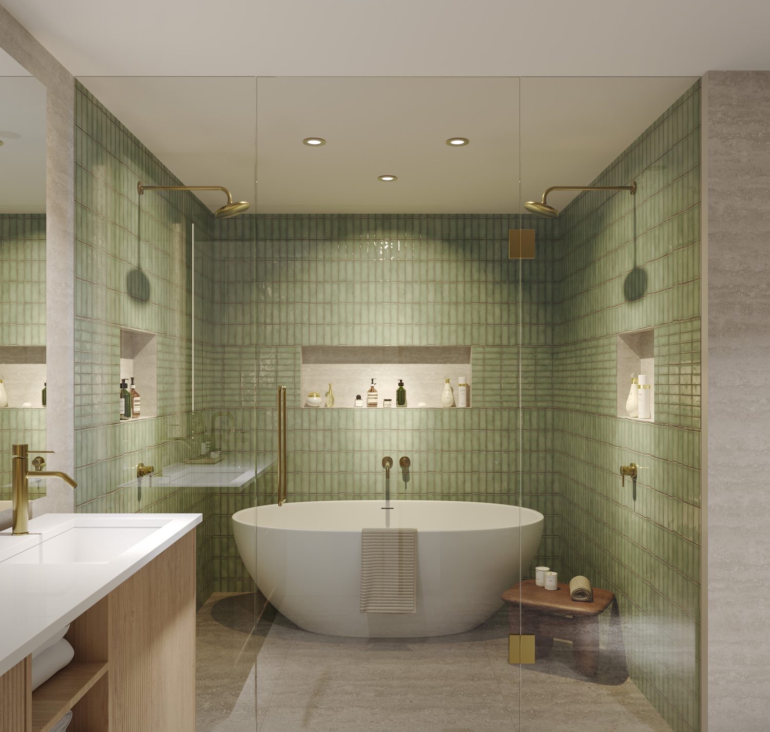 Spa-inspired bath with soaking tub