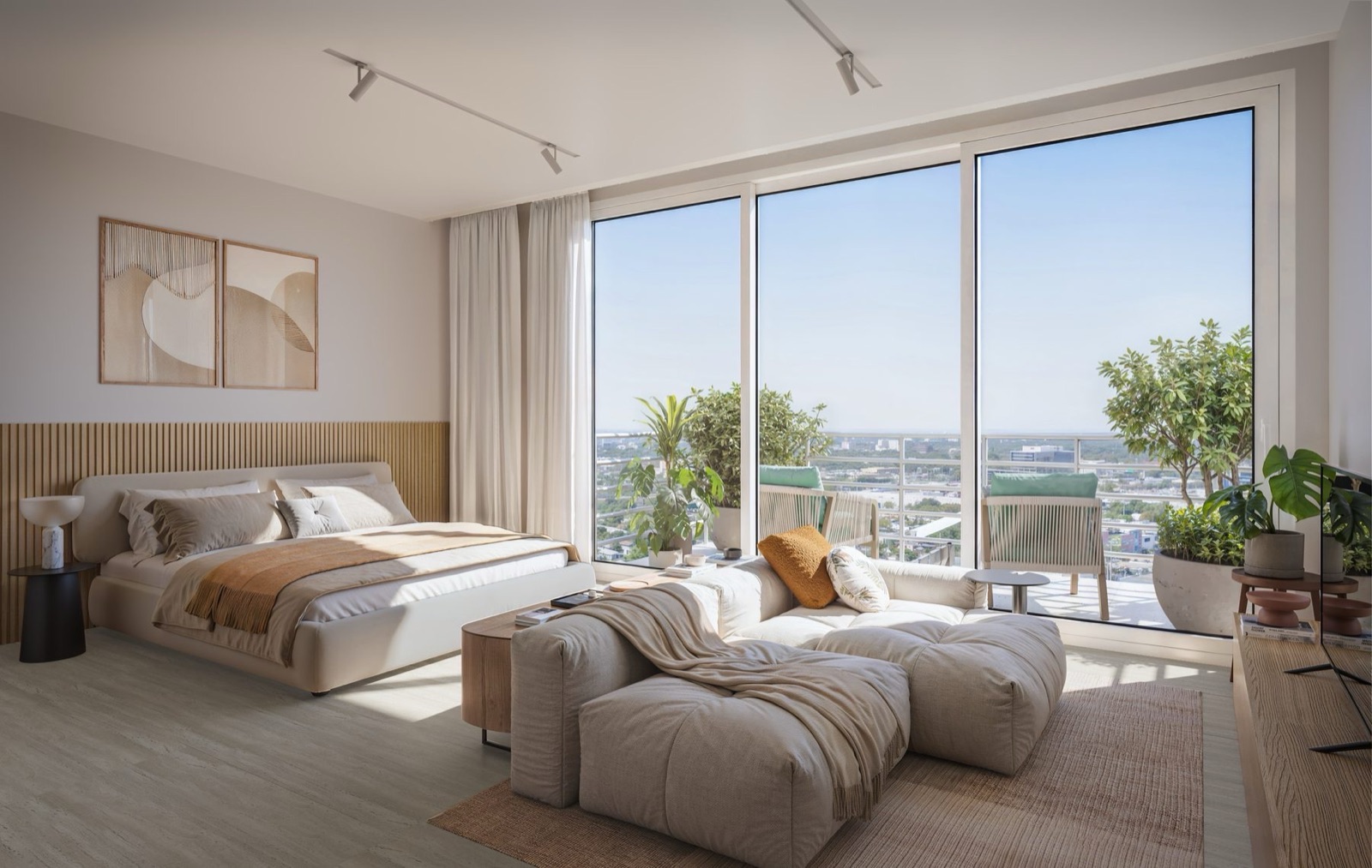 Light-filled primary bedroom