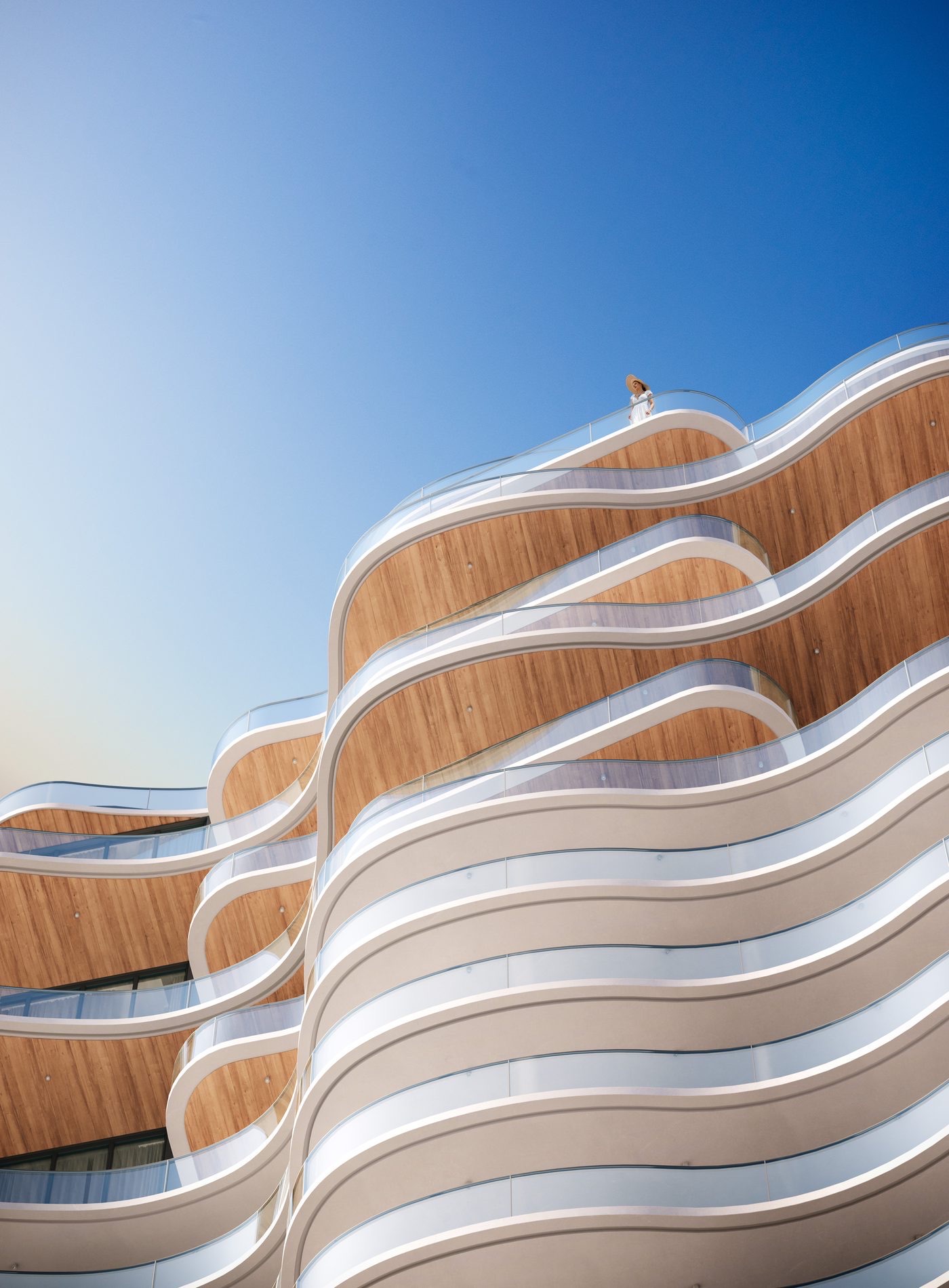 Curved balconies of the tower